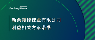 新余贛鋒鋰業(yè)有限公司利益相關方承諾書